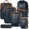 TRIPPED Travel Gear Compression Packing Cubes for Travel 6 Piece Luggage Organizer Set with Lightweight Laundry BagBackpack Travel Essentials for CarryOn Suitcase or Checked Luggage GreyOrange