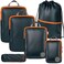 TRIPPED Travel Gear Compression Packing Cubes for Travel 6 Piece Luggage Organizer Set with Lightweight Laundry BagBackpack Travel Essentials for CarryOn Suitcase or Checked Luggage GreyOrange