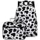 AUIVTY Cow Print Backpack for Girls Preschool Kindergarten Bookbag with Lunch Box Black White Cow Print