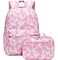 JIANYA Girls Backpack for School Kids Elementary School Backpacks Water Resistant Pink Cow Print Backpack for Girls with Lunch Box