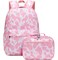 JIANYA Girls Backpack for School Kids Elementary School Backpacks Water Resistant Pink Cow Print Backpack for Girls with Lunch Box