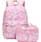 JIANYA Girls Backpack for School Kids Elementary School Backpacks Water Resistant Pink Cow Print Backpack for Girls with Lunch Box