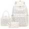 LEDAOU Kids Backpack for Girls Backpacks with Lunch Box Lightweight Bookbag Set Elementary Middle School Back pack for 814 Beige bowknot