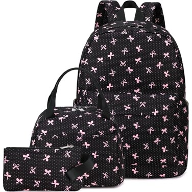 LEDAOU Backpack for Girls School Bag Kids Bookbag Teen Backpack Set Daypack with Lunch Bag and Pencil Case