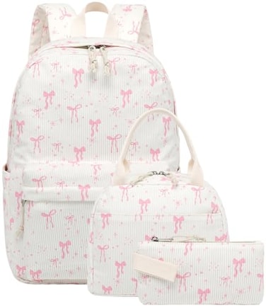 BTOOP School Backpack for Girls Kids Teens Cute School Bookbag Set with Insulated Lunch Box Pencil Case