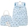 LEDAOU Kids Backpack for Girls Backpacks with Lunch Box School Bookbag Set Primary Middle School Daypack Elementary for Age 812 Blue bow