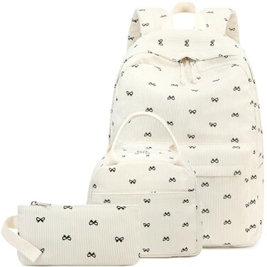 LEDAOU Backpack for Girls School Bag Kids Bookbag Teen Backpack Set Daypack with Lunch Bag and Pencil Case
