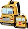 Bluboon Toddler Backpack Boy Preschool School Bus Bookbag Kindergarten 3D Daycare Bags with Insulation Lunch Box Yellow red