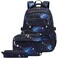 Sugaroom Galaxy Prints School Backpack for Boys Backpack with Lunch Box Lightweight Water Resistant Kids School Bags Elementary Middle Bookbags Set
