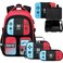 Jafeton School Backpack for Boys 4 PCS Gamer Boy Backpack Set with Bento Box Lunch Box Pencil Pouch Waterproof Schoolbag for Boys Kids Teens Elementary Middle School Kid Bookbag Casual Daypack