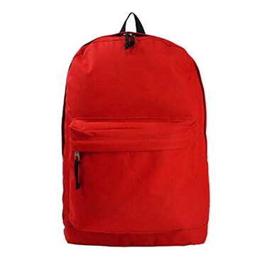 K-Cliffs KCliffs Basic Emergency Survival Backpack Classic Simple School Book Bag Student Daily Daypack 18 Inch Red 18x13x16