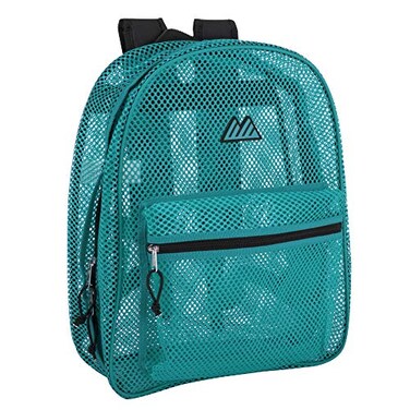 Summit Ridge Mesh Backpacks for Kids Adults School Beach and Travel Colorful Transparent Mesh Backpacks with Padded Straps