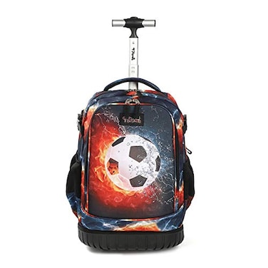 Tilami Rolling Backpack 19 inch Wheeled Cute LAPTOP Boys Girls Travel School Student Trip Football