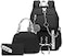 Hey Yoo School Backpack for Girls Backpack with Lunch Box Bookbag Aesthetic Cute Backpack Set School Backpacks for Teens Girls Black