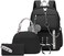 Hey Yoo School Backpack for Girls Backpack with Lunch Box Bookbag Aesthetic Cute Backpack Set School Backpacks for Teens Girls Black