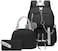 Hey Yoo School Backpack for Girls Backpack with Lunch Box Bookbag Aesthetic Cute Backpack Set School Backpacks for Teens Girls Black
