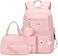 Classic Diamond School Backpack for Girls with Lunch Box Cute Backpacks for Girls Backpack Bookbag Backpacks for Teens Pink