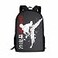 FUIBENG Cool Taekwondo Print Backpack for Elementary College Teenagers Travel Beach Boys Girls Shoulders School Backpack
