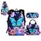 HELLHERO Butterfly Backpack for Girls 68 1416 Kids School Bag Set with Lunchbox Pencil Case Water Bottle Sleeve Elementary Schoolbag Primary Middle School Bookbag Rose Back Pack