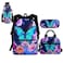 HELLHERO Butterfly Backpack for Girls 68 1416 Kids School Bag Set with Lunchbox Pencil Case Water Bottle Sleeve Elementary Schoolbag Primary Middle School Bookbag Rose Back Pack