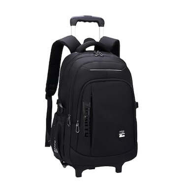VIDOSCLA Black Kids Boys Rolling Backpack Teens Carryon Luggage with Wheels Trolly BookBag for School2 Wheels