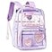 KIDNUO Clear Backpack for GirlsClear Bookbag Heavy Duty Transparent Backpacks for Stadium Events See Through Back Pack for Kindergarten Elementary Middle High School Purple