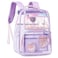KIDNUO Clear Backpack for GirlsClear Bookbag Heavy Duty Transparent Backpacks for Stadium Events See Through Back Pack for Kindergarten Elementary Middle High School Purple