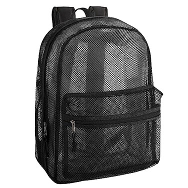 Trail maker Transparent Mesh Backpacks for School Kids Beach Travel Mesh See Through Backpack with Padded Straps Large