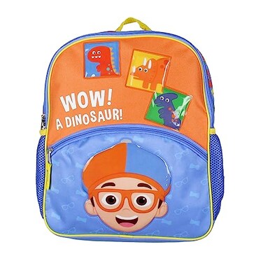 AI ACCESSORY INNOVATIONS Blippi Backpack Wow A Dinosaur 14 Kids School Travel Backpack Bag For Toys wRaised Character Designs