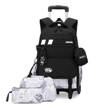 EKUIZAI 3PCS Boys Rolling Backpack for School Kids Wheeled School Bags with Wheels Trolley Roller Backpack for Teen Boys