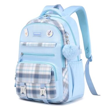 ASKSKY Girls Backpack Kawaii Bookbag for Teen Multiple Pockets Kids School Backpack for Primary Elementary Middle SchoolAge 614 Blue