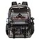Sisipoet Clear Backpack for School PVC Clear Bookbag Heavy Duty Transparent Backpack for Stadium Events Multiple Pockets See Through Bag for Teens Students Women Men with Leather Pendant Semi Black