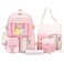 HORHEAR HORHREAR Kawaii Backpack 5Pcs Set for School Cute Clear Backpack Preppy with Aesthetics Pendant for Girls Boys Primary Bag Cream Pink
