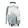 ZHANAO Colorblocking Rolling Backpack for GirlsKawaii School Bag with WheelsTrolley Bookbags for Primary Students