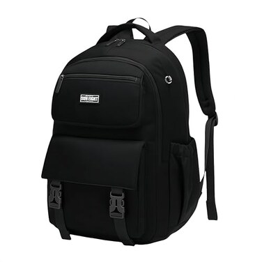 SUN EIGHT 35L Waterproof School Backpack for College Kids Backpack Lightweight Large Capacity Travel Bag with Multi PocketsBlack