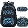 DIGOBAY Boys Backpack for School 3PCS Cool Luminous Gamer Backpack for Boys with Lunch Box Pencil Case Kids Backpacks Bookbag for Teen Boy Elementary Middle High School with USB Charging Port