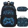 DIGOBAY Boys Backpack for School 3PCS Cool Luminous Gamer Backpack for Boys with Lunch Box Pencil Case Kids Backpacks Bookbag for Teen Boy Elementary Middle High School with USB Charging Port