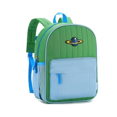 VASCHY Toddler Boys Backpack Kids Small Lightweight Quilted Colorblocked Bookbag School Backpack for Daycare Children Green Blue
