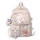 Eagerrich Cute Backpack with Cute Pin Accessories Plush Pendant for School Bag Student Girl Backpack SuperCapacity Waterproof Travel BackpackBeige