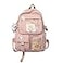 Eagerrich Cute Backpack with Cute Pin Accessories Plush Pendant for School Bag Student Girl Backpack SuperCapacity Waterproof Travel BackpackPink2