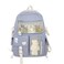 Eagerrich Cute Backpack with Cute Pin Accessories Plush Pendant for School Bag Student Girl Backpack SuperCapacity Waterproof Travel BackpackBlue