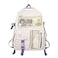 Eagerrich Cute Backpack with Cute Pin Accessories Plush Pendant for School Bag Student Girl Backpack SuperCapacity Waterproof Travel BackpackWhite