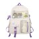 Eagerrich Cute Backpack with Cute Pin Accessories Plush Pendant for School Bag Student Girl Backpack SuperCapacity Waterproof Travel BackpackWhite