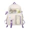 Eagerrich Cute Backpack with Cute Pin Accessories Plush Pendant for School Bag Student Girl Backpack SuperCapacity Waterproof Travel BackpackWhite