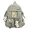 Eagerrich Cute Backpack with Cute Pin Accessories Plush Pendant for School Bag Student Girl Backpack SuperCapacity Waterproof Travel BackpackGreen2