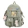 Eagerrich Cute Backpack with Cute Pin Accessories Plush Pendant for School Bag Student Girl Backpack SuperCapacity Waterproof Travel BackpackGreen2