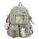Eagerrich Cute Backpack with Cute Pin Accessories Plush Pendant for School Bag Student Girl Backpack SuperCapacity Waterproof Travel BackpackGreen2