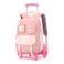 ETAISHOW Cat Print Rolling Backpack for Girls Kids Backpack with Wheels Roller Bookbag Trolley School Bag Wheeled Bag Pink