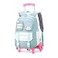 ETAISHOW Cat Print Rolling Backpack for Girls Kids Backpack with Wheels Roller Bookbag Trolley School Bag Wheeled Bag Blue