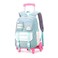 ETAISHOW Cat Print Rolling Backpack for Girls Kids Backpack with Wheels Roller Bookbag Trolley School Bag Wheeled Bag Blue